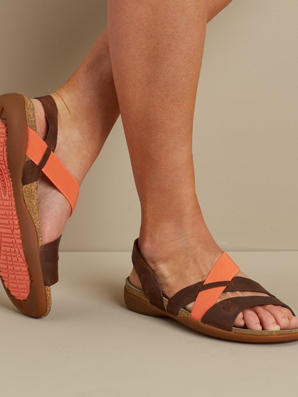 Keen women's Dauntless Sandals 8 brown orange sporty strappy slingback